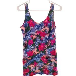 Vintage Jantzen Floral Swimsuit Cover-up Dress Small Made in the USA